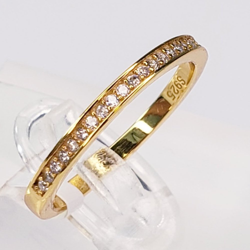 New 18K Gold Plated Stackable Ring with Cubic Zirconia